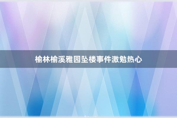 榆林榆溪雅园坠楼事件激勉热心